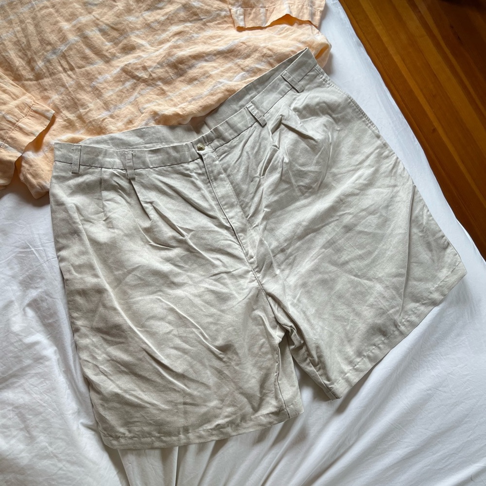 vintage plus size linen blend shorts